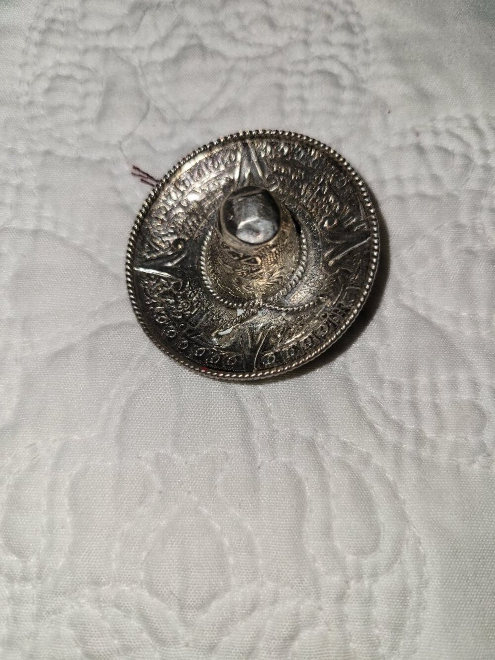 Silver Sombrero Pin